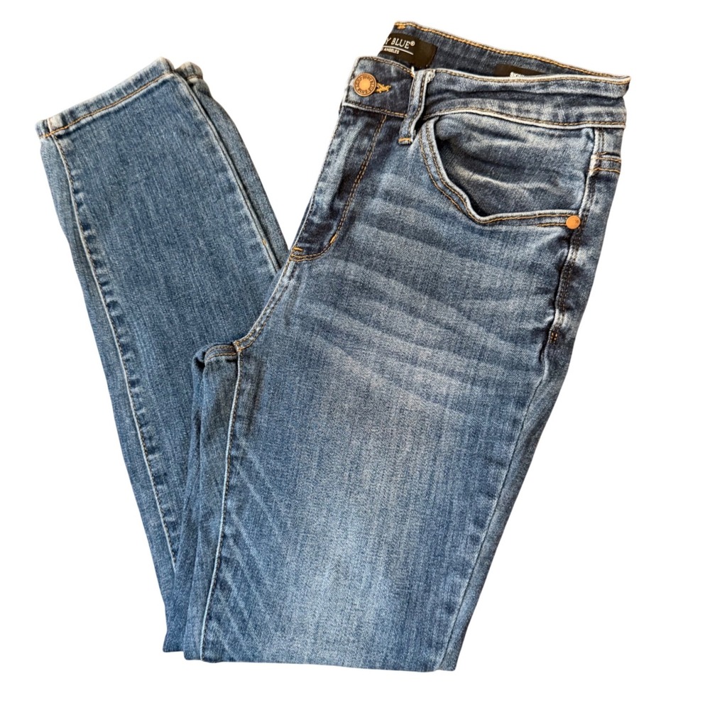 Judy Blue Skinny Fit Ankle Denim Jeans (30) Medium Wash Stretch Staple Minimal